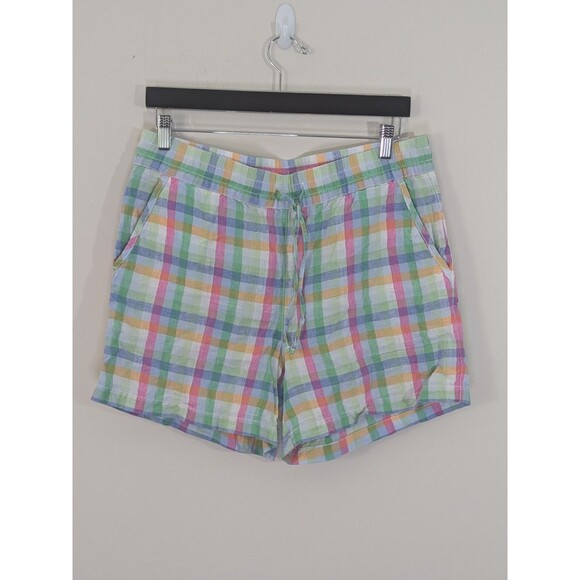 Tommy Bahama Pants - Tommy Bahama Shorts Medium Women 100% Linen Measures 34"x 5" Plad Colorful